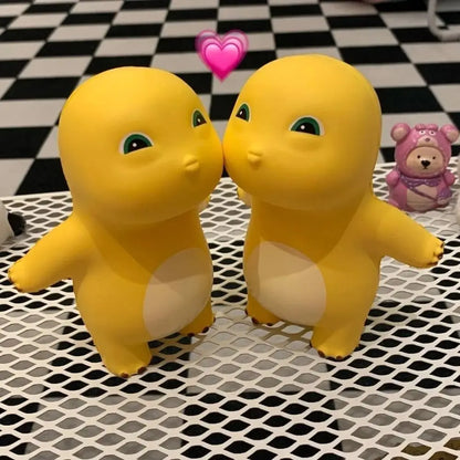 Funny Kiss Milk Dinosaur Squeeze Toy | Cute Yellow Nailong Kawaii Stress Relief Doll