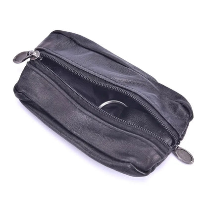 Mini Zipper Soft Purse | Unisex Small Wallet for Money and Pocket Change