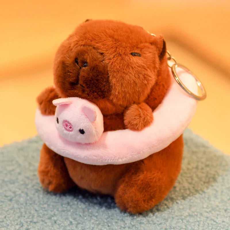 Capybara Plush Keychain | Cartoon Bag Pendant and Car Keyring