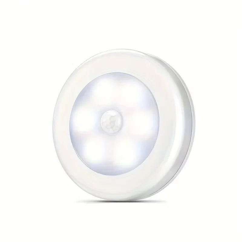 6LED Motion Sensor Night Light | Wireless Battery Operated Puck Lamp for Closet, Stair, Hallway