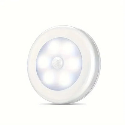 6LED Motion Sensor Night Light | Wireless Battery Operated Puck Lamp for Closet, Stair, Hallway