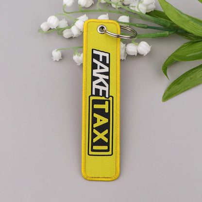 Warning Quotes Embroidery Key Fob | Motorcycle Car Keychain Gift