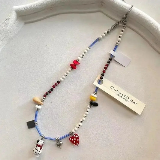 Personalized Dalmatian Pendant Necklace | Custom Beaded Jewelry Gift