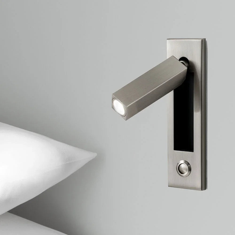 Applique Murale LED, Lampe de Lecture de Nuit, Luminaire de Tête de Lit pour Hôtel, Lampe de Chevet Artistique, Interrupteur à Poussoir, Puce Cree, 220V