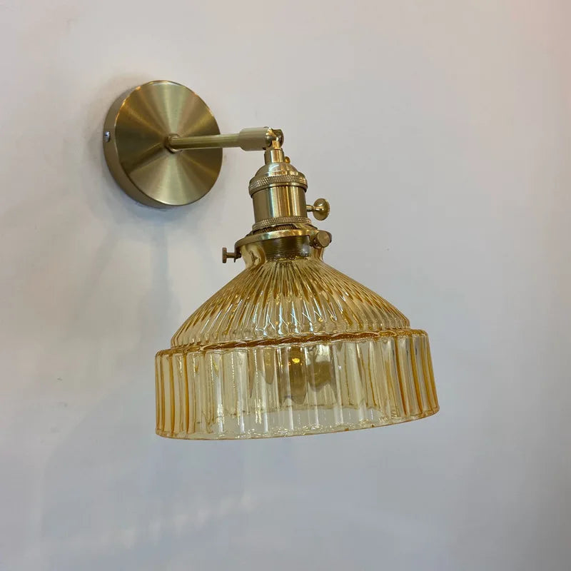 Green Glass Wall Sconce – Art Deco Light for Living Room, Hallway & Bedroom