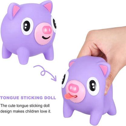 Screaming Pigs Squeeze Animal Ball | Squeaky Stress Relief Toy