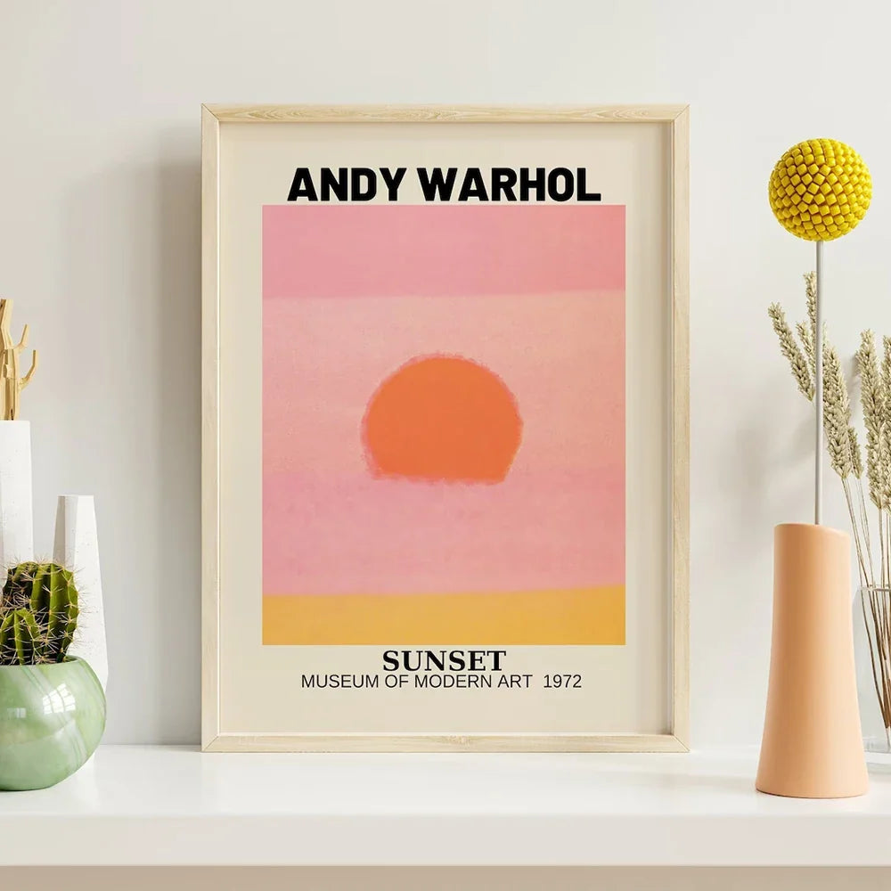 Tableaux muraux de galerie moderne Picasso Andy Warhol Peinture sur toile murale orange Affiches pour la décoration intérieure du salon