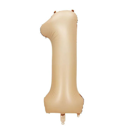 Cream Foil Number Balloons 1-9 Set | Large Digital Birthday Party Decor