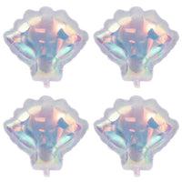 4-Pack Colorful Shell-Shaped Aluminum Foil Balloons | Ocean-Themed Party Decor