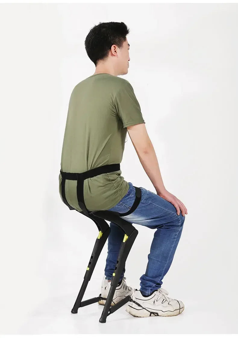 Wearable Exoskeleton Folding Chair Portable Outdoor Travel Seat Lightweight Stool