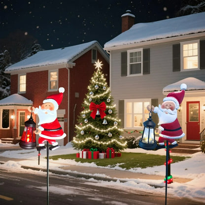 Lumières de bouilloire solaires de Noël, lumières de bouilloire de Père Noël décoratives pour pelouse de jardin, lampes solaires LED de nuit, décoration extérieure