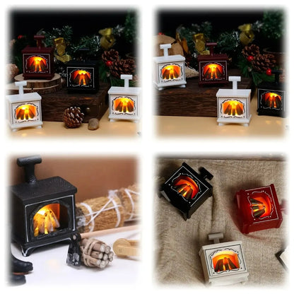 Mini chimenea LED para casa de muñecas, estufa brillante, modelo de casa, muebles, cocina, escena de la vida, juguetes, luz de noche para dormitorio y mesita de noche