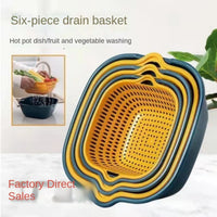 6-Piece Fruit & Vegetable Drain Basket Set – Kitchen Colander