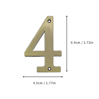 1Pcs 3Inch Metal House Numbers with M2 Screws Solid Zinc Alloy Mailbox Numbers 3D Address Numbers for Outside House Apartment