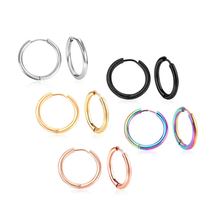 LUXUSTEEL Simple Hoop Earrings | Anti-Allergy Stainless Steel for Women