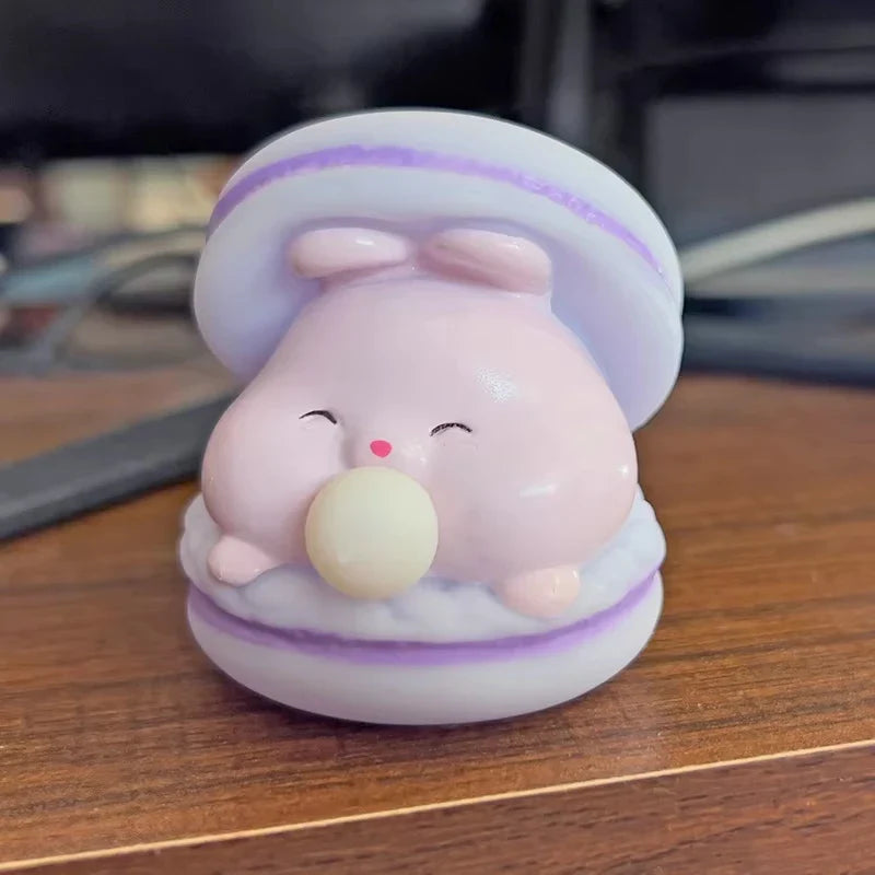 Creative Spit Bubble Burger Squishy Toy | Cute Cartoon Stress Relief and Desk Decor