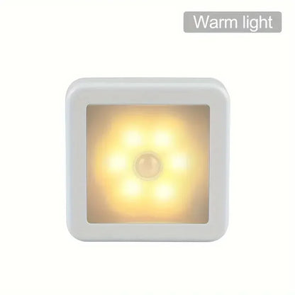 6LED Motion Sensor Night Light | Wireless Battery Operated Puck Lamp for Closet, Stair, Hallway