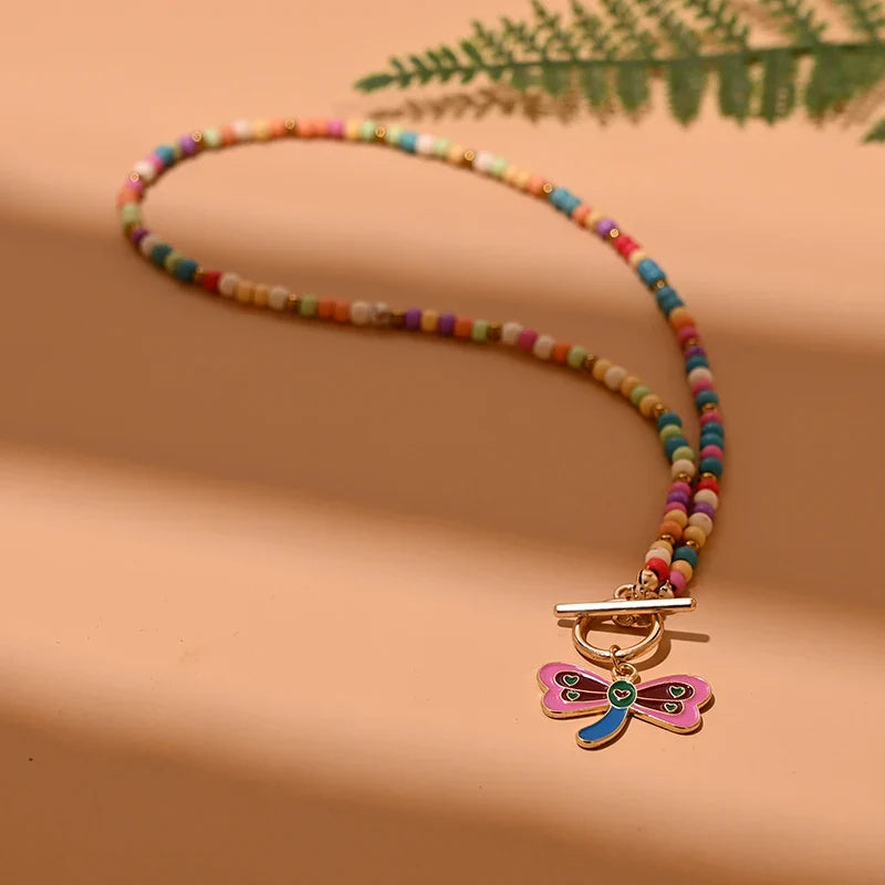 Colorful Stone Choker Necklace | Round Evil Charm Pendant for Women