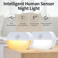 Motion Activated LED Night Light | Stick-on Battery Operated Sensor Lamp for Hallway, Stair, Bathroom, Closet