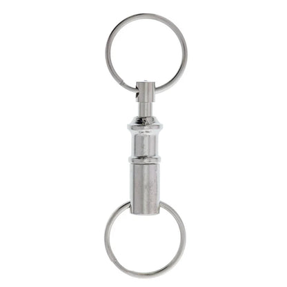 Detachable Key Ring with Snap Lock | Steel Chrome Keychain Holder