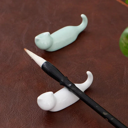 Support de Baguettes en Céramique Style Japonais avec Motif de Chat Mignon, Repose-Baguettes, Porte-Baguettes, Vaisselle, Support de Cuillère
