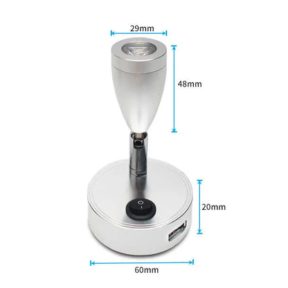 LED RV Reading Light 12V/24V with USB Port – Camper, Boat, Trailer Interior Lamp