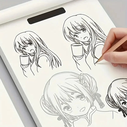 Livre de dessins de personnages d'anime au trait pour débutants - 48 pages de croquis simples tracés à la main pour le décalque et la pratique de la peinture