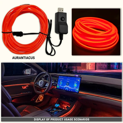 Car Interior EL Wire Neon Strip Lights | DIY Flexible Atmosphere LED Lamp for Dashboard