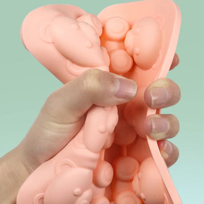 6 Grid 3D Little Teddy Bear Shape Ice Cube Silicone Mold Silian Little Bear Ice Block Mold Household Ice Cream Ice Box Ice Mold