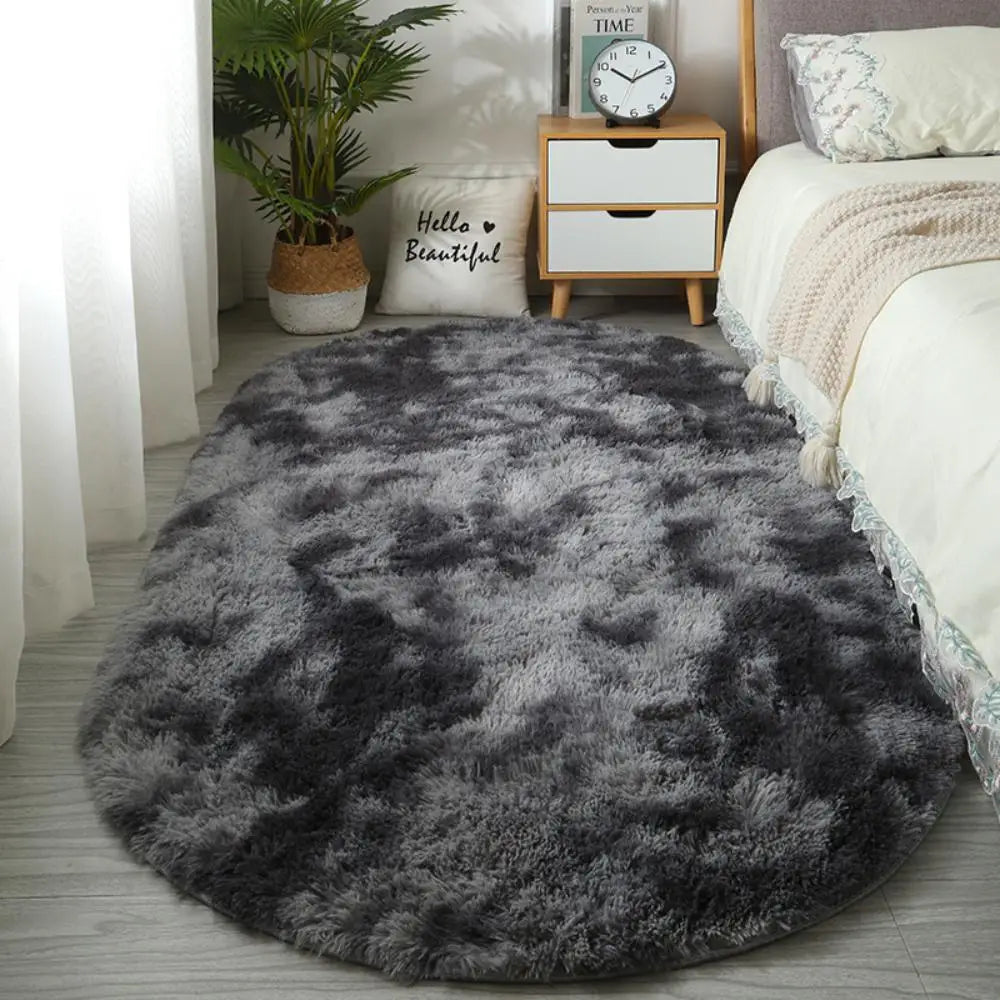 Alfombra suave de cabecera VIKAMA, alfombra ovalada para niñas para dormitorio, alfombra para sala de estar, alfombra cálida de invierno, felpudo, decoración del hogar
