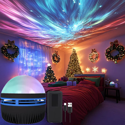 LED Northern Lights Projection Lamp Aurora Borealis USB Remote Color-Changing Light