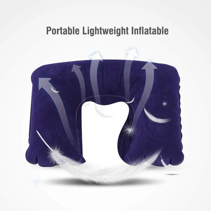 Portable Inflatable Travel Neck Pillow | U-Shape Air Cushion for Airplane