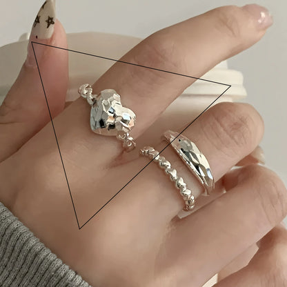 VENTFILLE 925 Sterling Silver Flower Lace Ring | Korean Fashion Adjustable CZ Ring