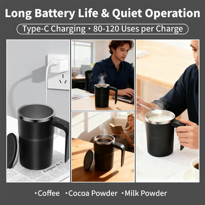 380ml Self Stirring Coffee Mug | IP67 Waterproof Automatic Magnetic Mixing Cup with LCD Display