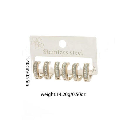 316L Stainless Steel Hollow V-shape Zircon Earrings | Simple Versatile Drop Earrings for Women and Men