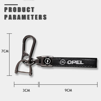 Opel Leather Keychain | Embroidered Car Emblem Key Ring