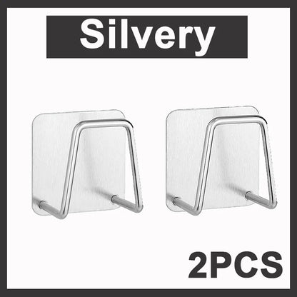Kitchen Sponge Holder 2-Pack | Wall-Mounted Stainless Steel Dishcloth Rack
