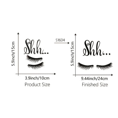 Shh Eyelash Vinyl Decal | Removable Baby Sleeping Wall Sticker