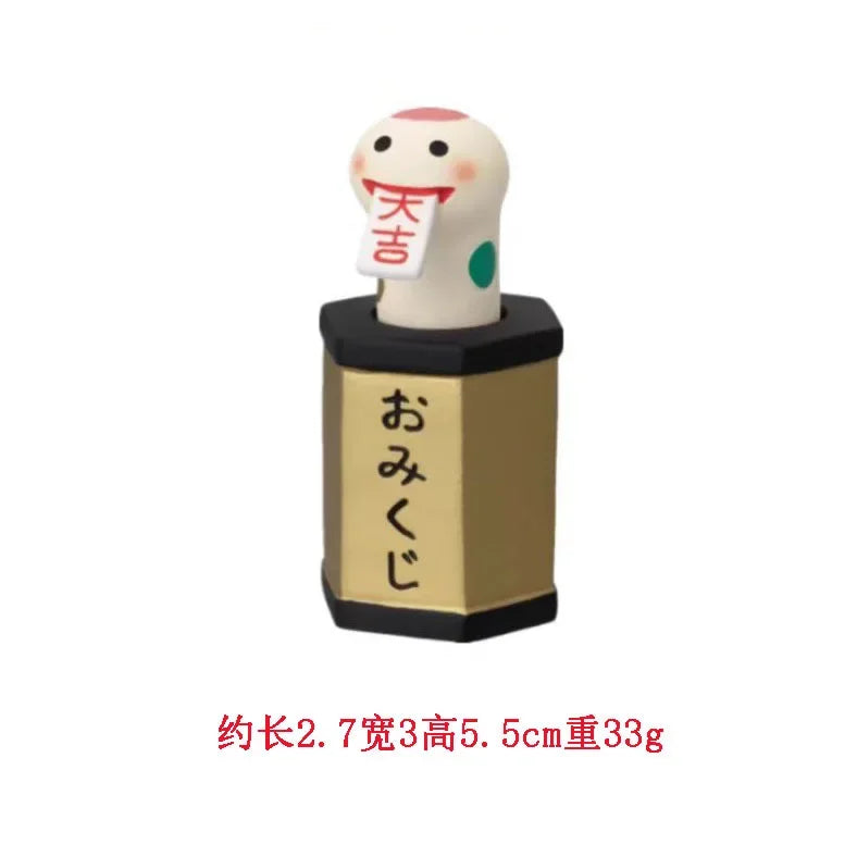 Japanese Style ZAKKA Cat Crafts Small Ornaments for Chinese New Year Snake Year Trend Bonsai Food and Decorative Resin Figurines