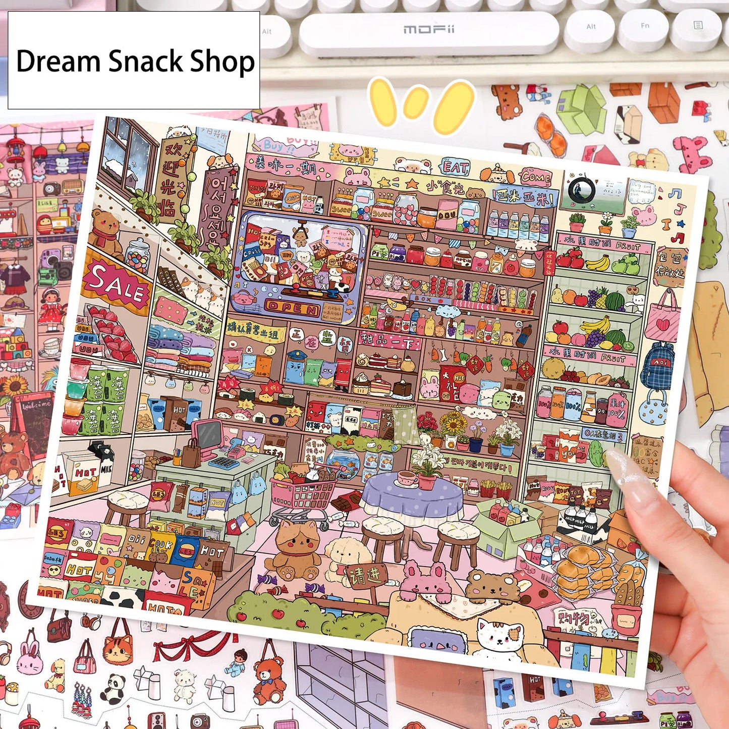 Vintage Grocery Store Stickers | 3D Miniature Collage Decals for DIY Crafts