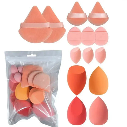 14PCS Makeup Sponge Set | Foundation Blender & Powder Puff Kit