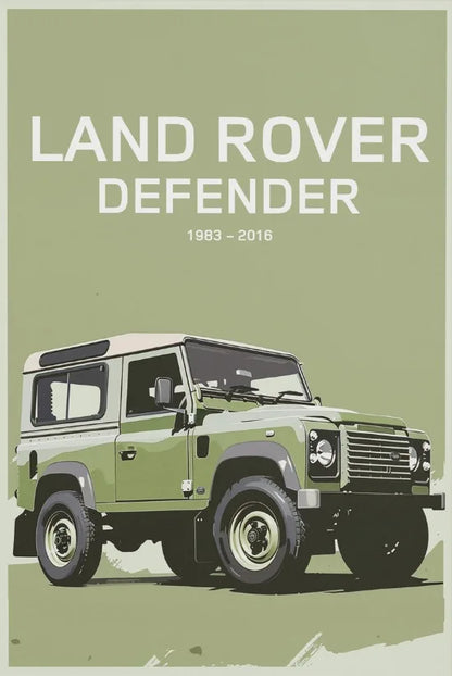 L-and-R-over Defender 90 Offroad Poster Classic Retro Automotive Poster Canvas Prints Classic Off-road Vehicle Aesthetic Print