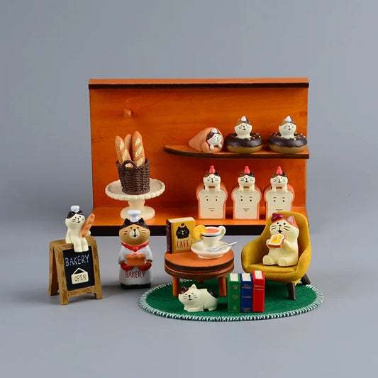 Mini Jouets Modèle Pain Chat Mignon Accessoires Photo Figurines Cadeau Ornements de Bureau Décoration Artisanat