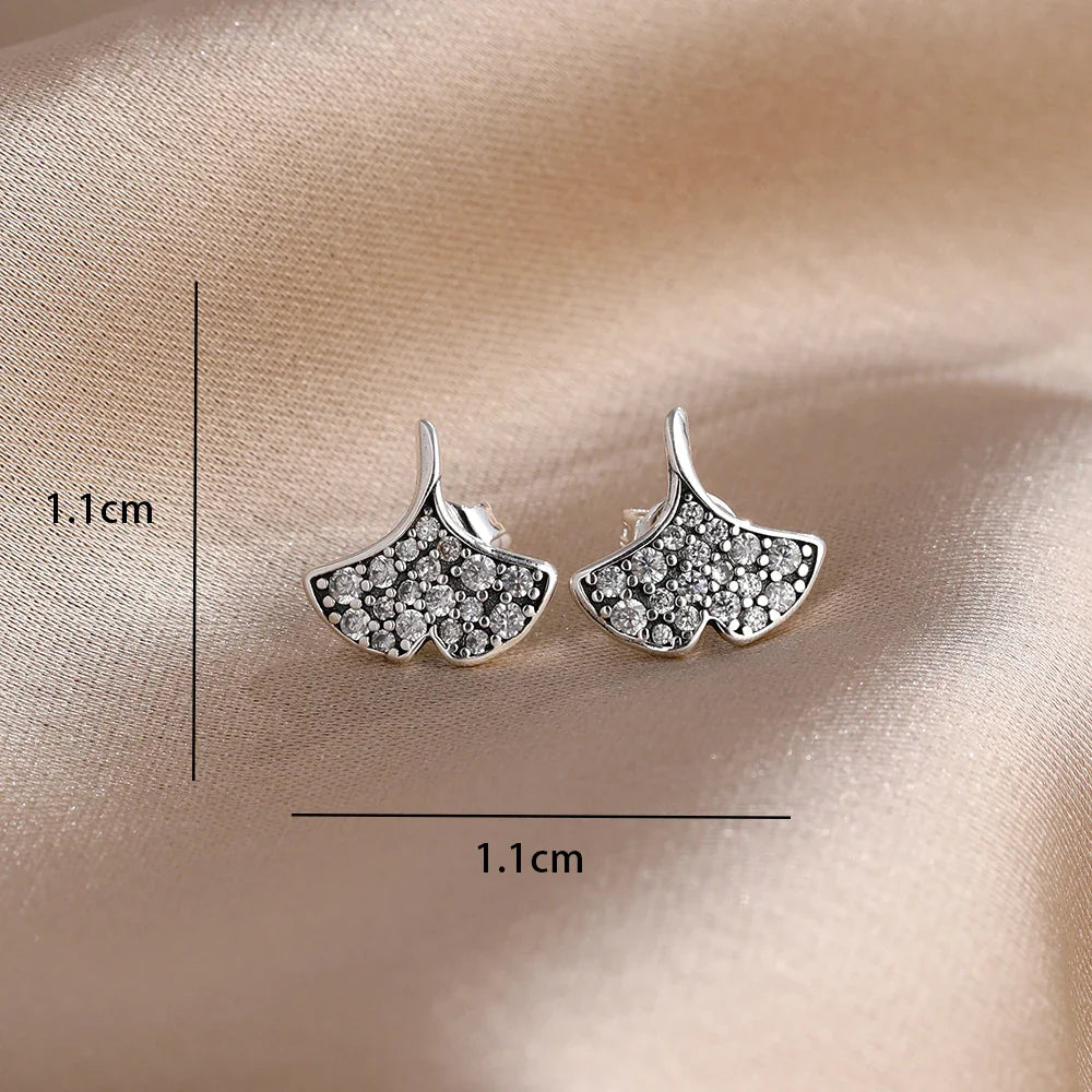 Blue Zircon Stud Earrings for Women | European Style Silver Jewelry
