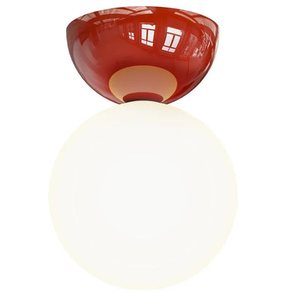 Bauhaus Dome Ceiling Light Cream Flush Mount Lamp for Hallway Balcony Entryway