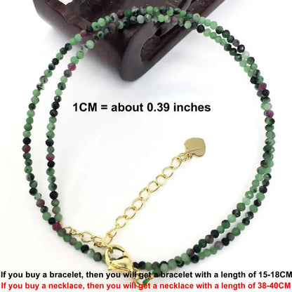 Faceted Gemstone Beaded Necklace and Bracelet Set | Natural Crystal Choker Jewelry for Men and Women