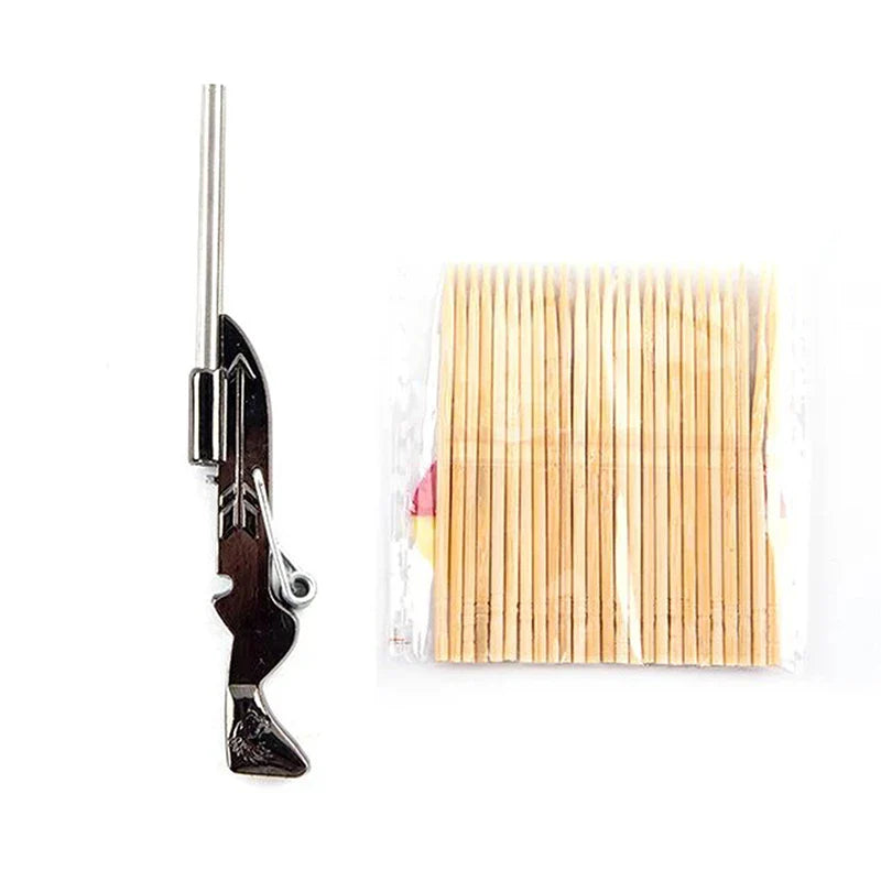 Mini Toothpick Gun | Metal Toy Shooting Game for Stress Relief