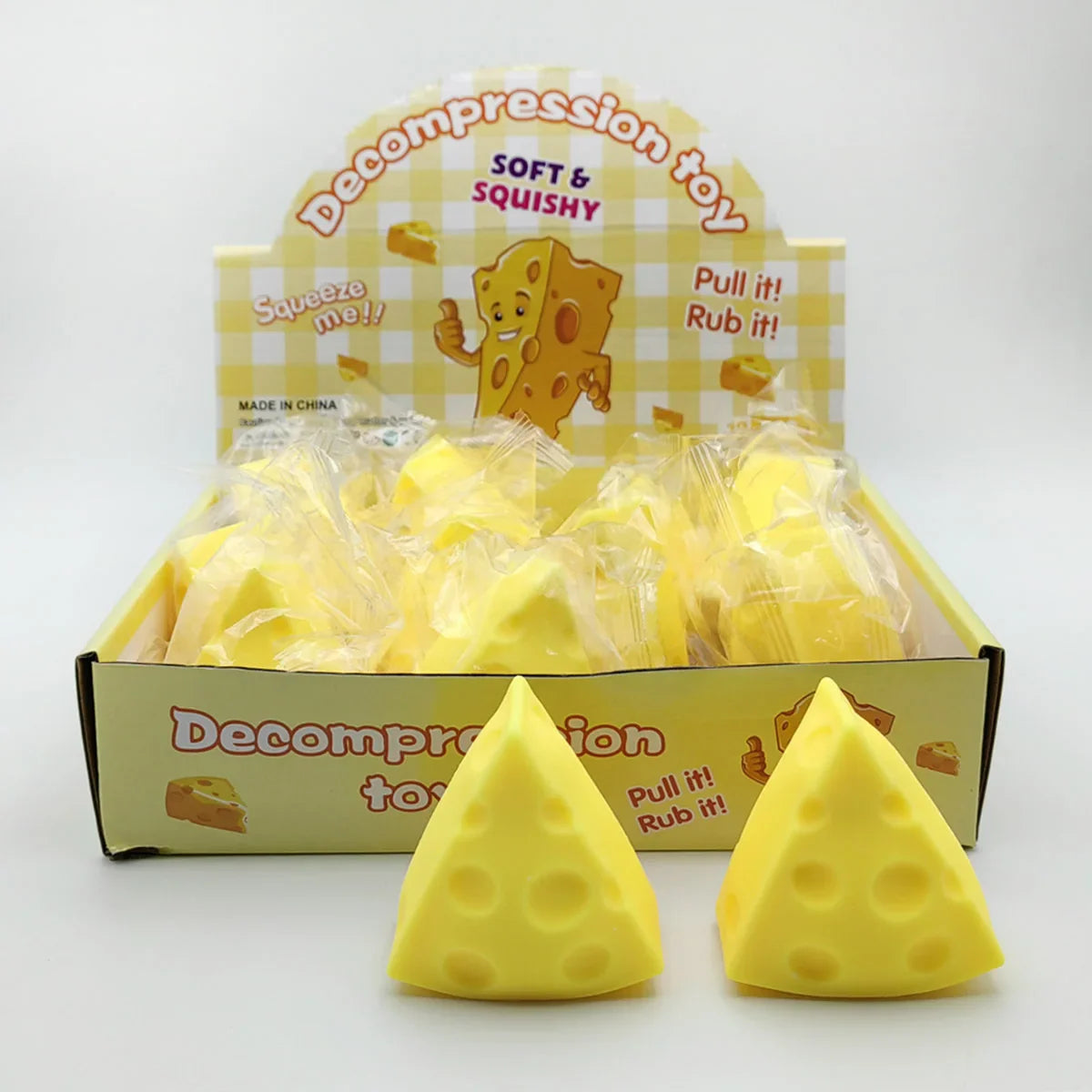 Jouet anti-stress moelleux en forme de fromage | Jouet anti-stress à rebond lent pour adultes