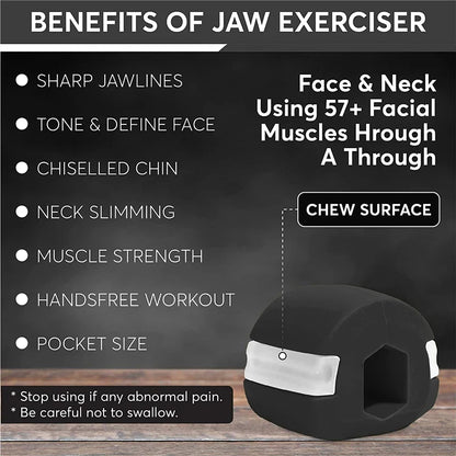 Jawline Exerciser with Storage Box | Silicone Chew Bite Trainer for Facial Muscle Toning