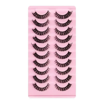 10Pairs 3D Mink Lashes Russian Strip Lash | Dramatic False Eyelashes for Full Volume Look